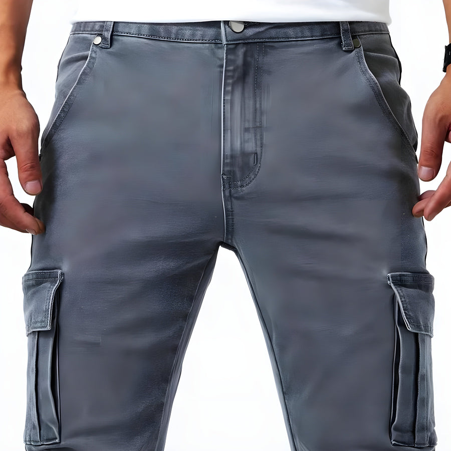 Tim | Herren Trendige Cargohose mit mehreren Taschen und schmaler Passform