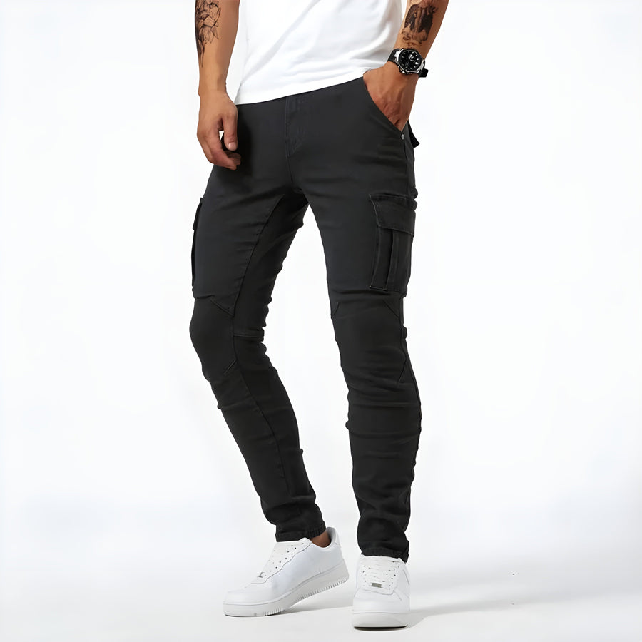 Tim | Herren Trendige Cargohose mit mehreren Taschen und schmaler Passform
