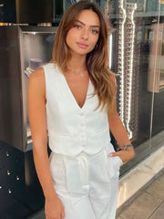 Lilia | Schickes, cropped Gilet-Oberteil für lässige Eleganz