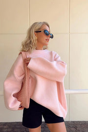 Karla | Kuscheliger, übergroßer rosa Pullover für gemütliche Tage