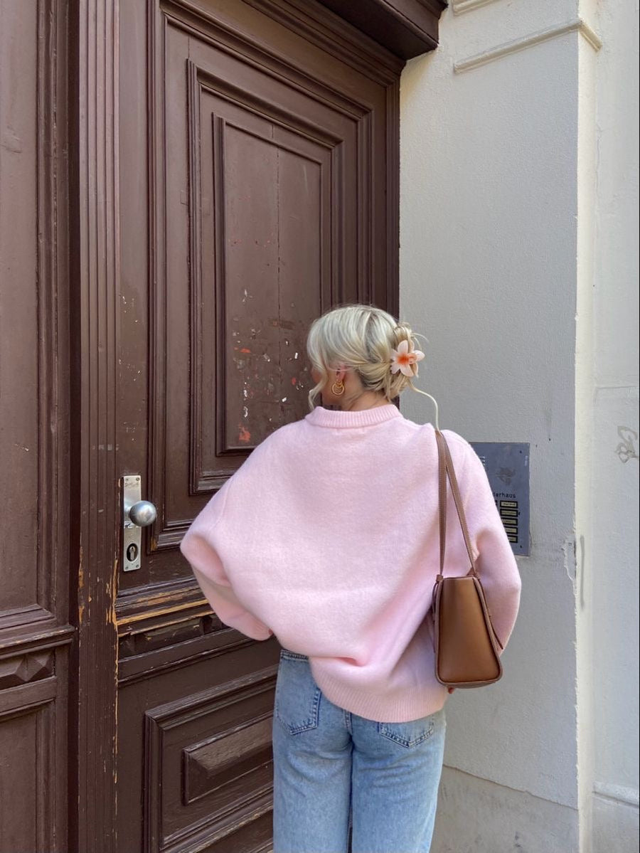 Karla | Kuscheliger, übergroßer rosa Pullover für gemütliche Tage