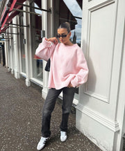 Karla | Kuscheliger, übergroßer rosa Pullover für gemütliche Tage