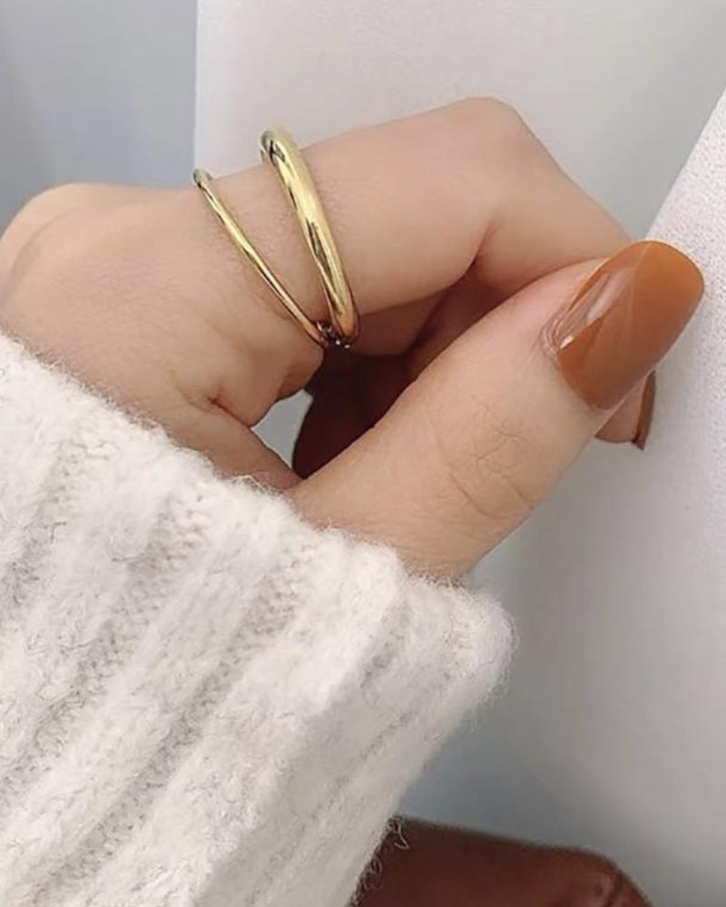 Aria | Gold Ton Glänzen Unendlicher Bandring