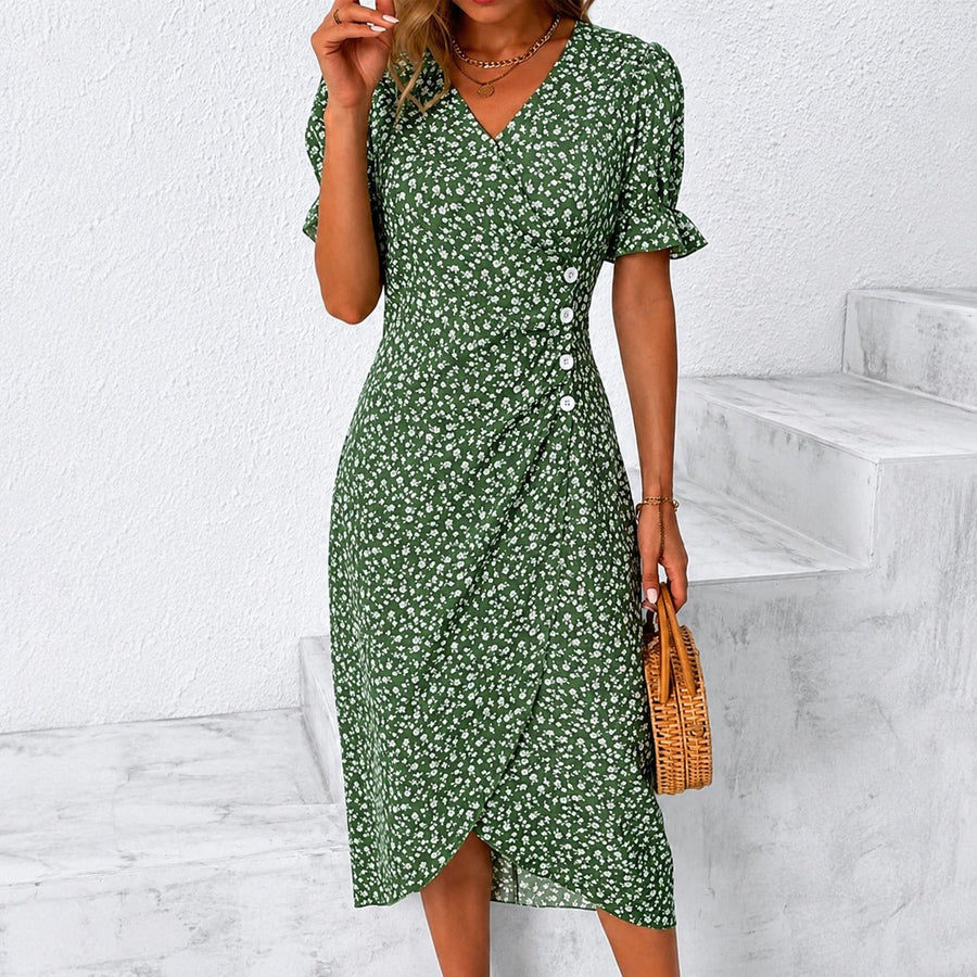 Gabriella - Stilvolles, unregelmäßiges Blumenkleid