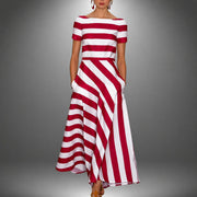 Darcie - Gestreiftes A-Linien-Maxikleid