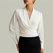 Livia - Elegante Langarm-Wickelbluse