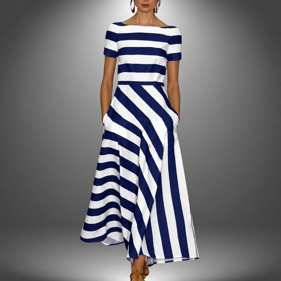Darcie - Gestreiftes A-Linien-Maxikleid