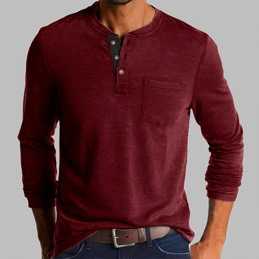 Dalton - Langarm-Henley-Shirt