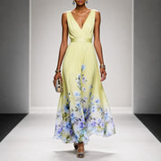 Tanisha - Florales Chiffon-Maxikleid