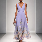 Tanisha - Florales Chiffon-Maxikleid