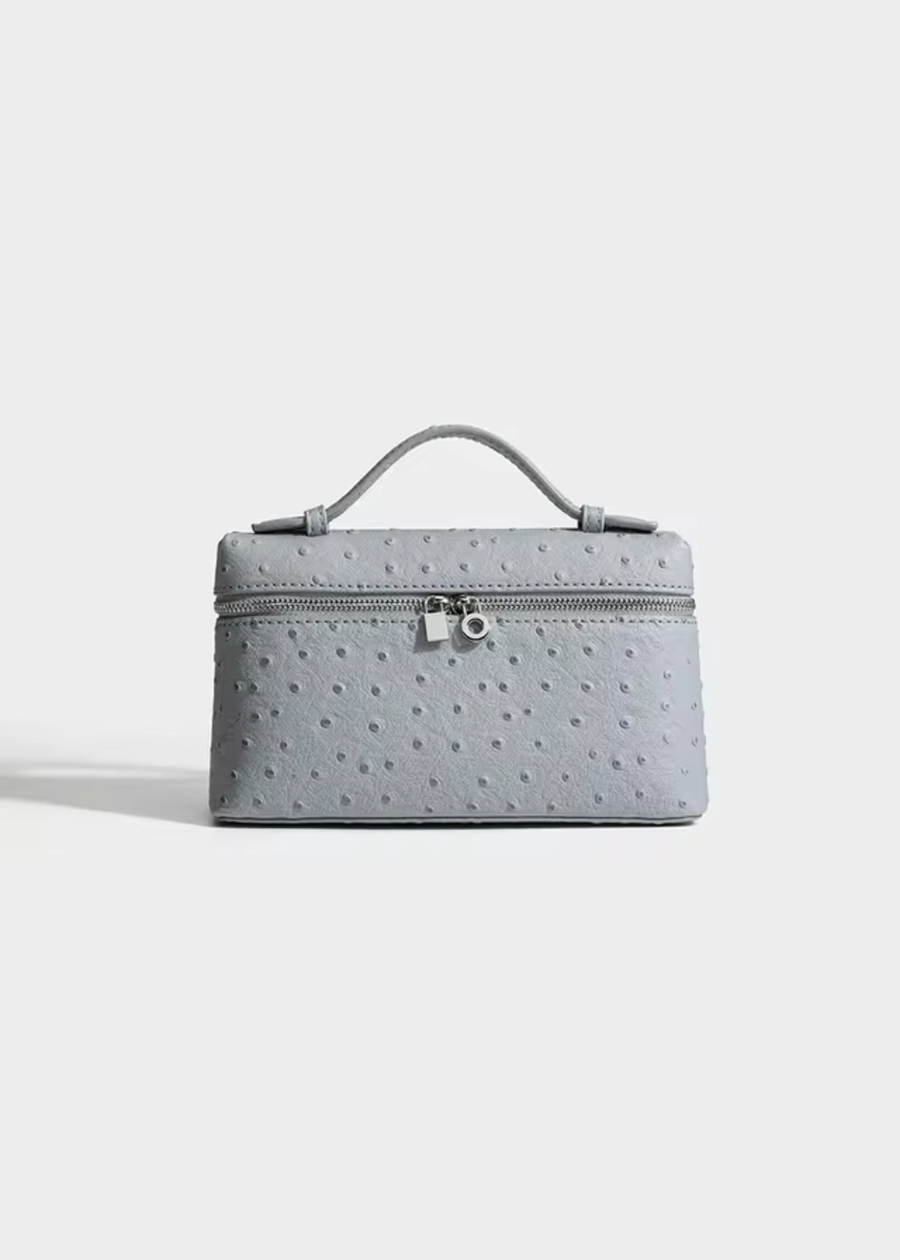 Sling Clutch Handtasche Damen – Vegane Clutch Tasche mit Straußenprägung