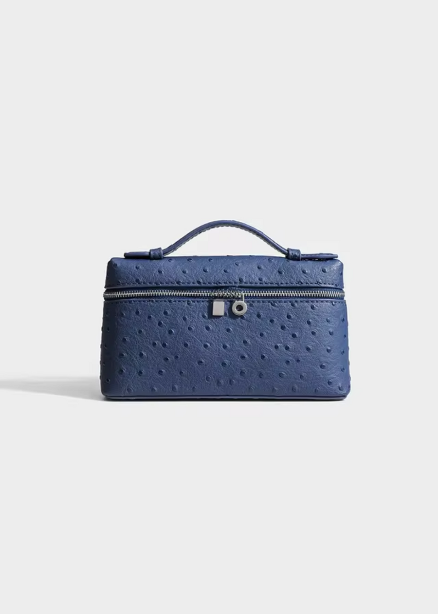 Sling Clutch Handtasche Damen – Vegane Clutch Tasche mit Straußenprägung
