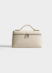 Sling Clutch Handtasche Damen – Vegane Clutch Tasche mit Straußenprägung