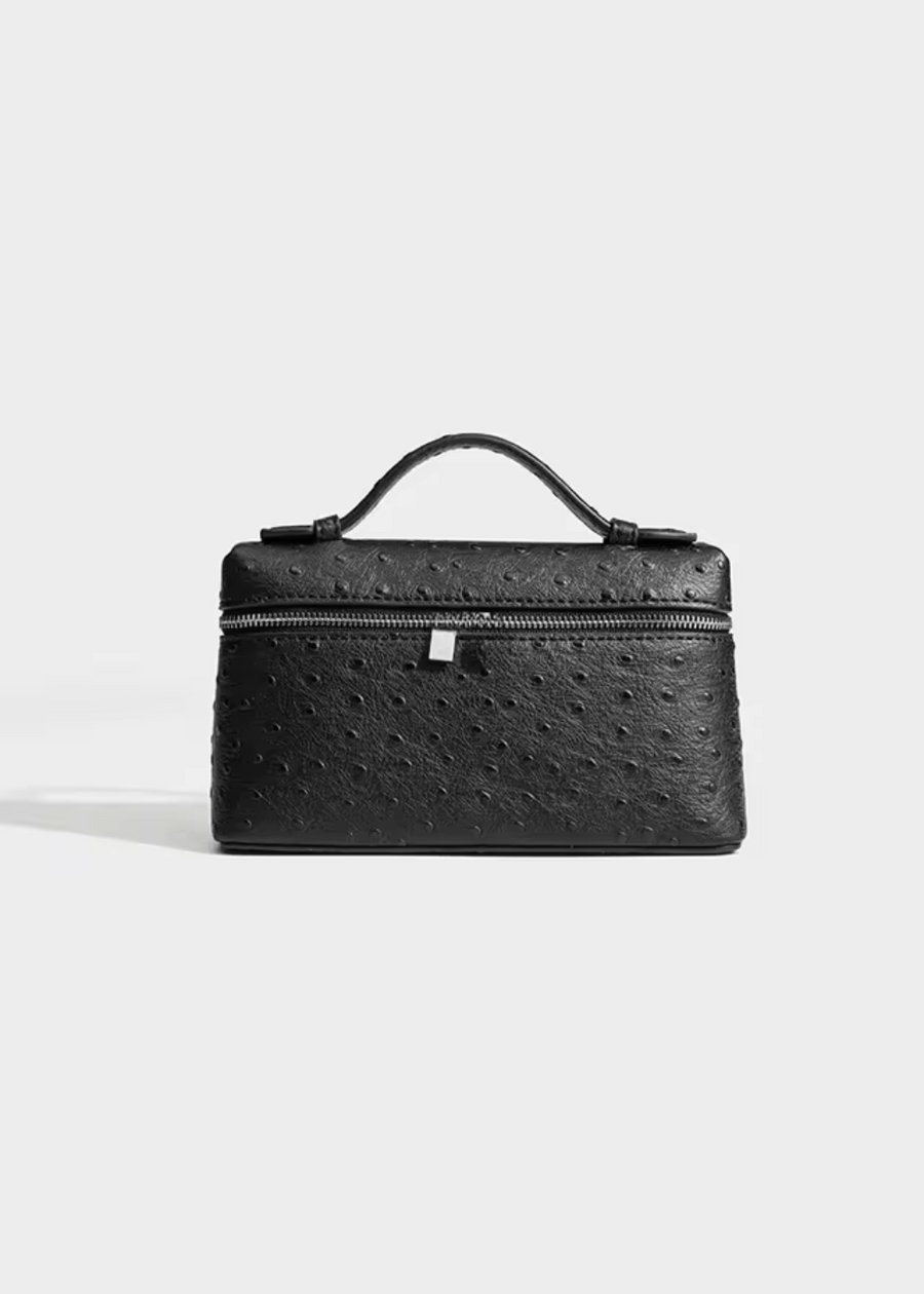 Sling Clutch Handtasche Damen – Vegane Clutch Tasche mit Straußenprägung
