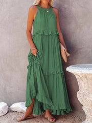 Ivona- Ärmelloses Sommerkleid wit Bauchabdeckung