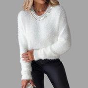 Mauren - Luxuriöser Flauschpullover mit Verziertem Kragen