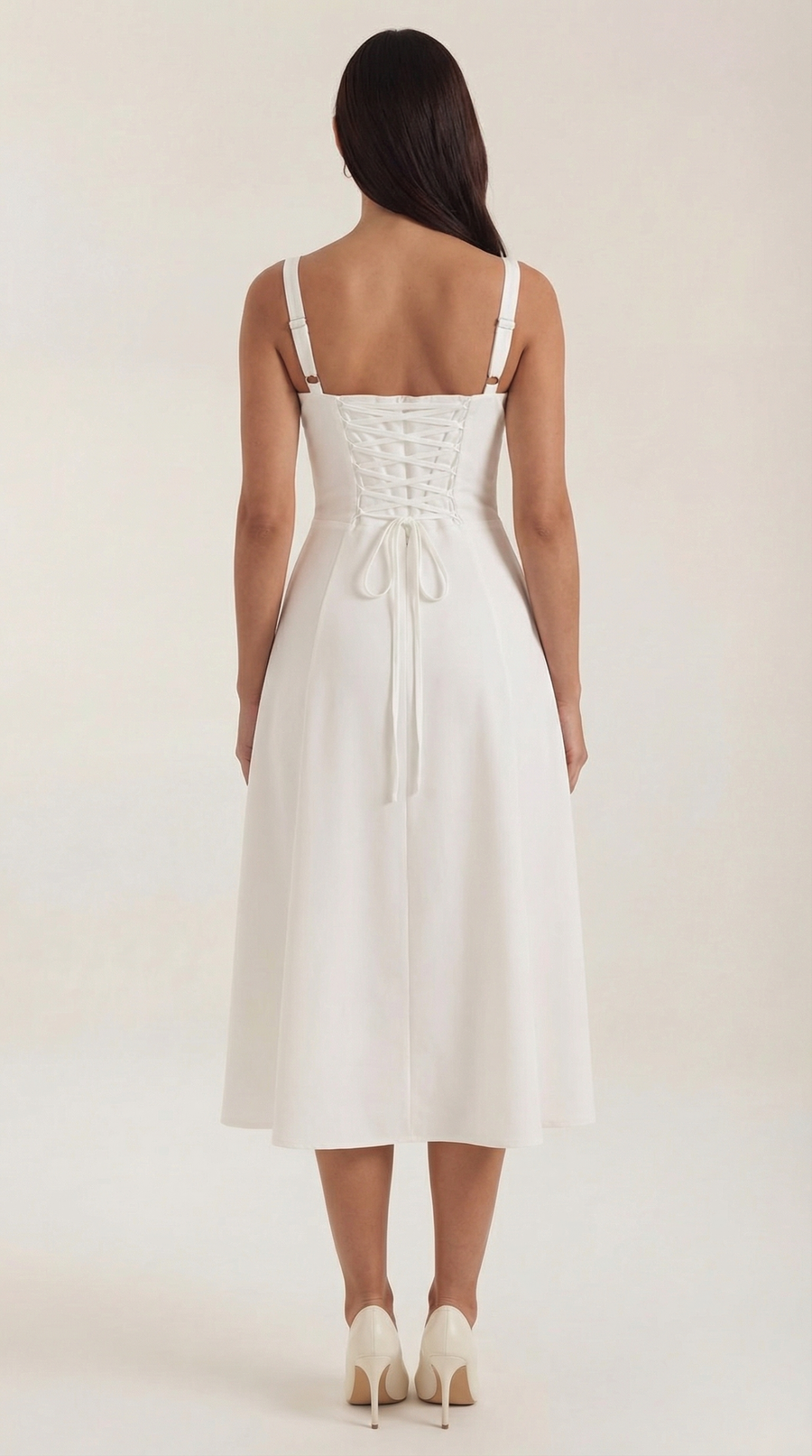 Vestito midi Jade | Design femminile a linea A con lacci