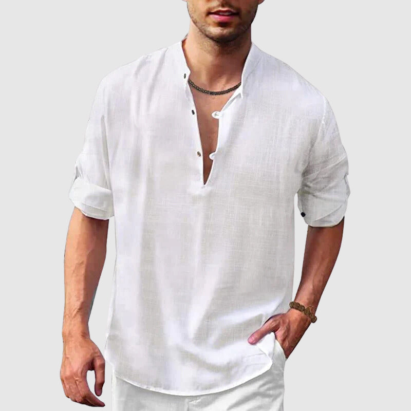 Richard | Herren Freizeit Strand Leinenhemd