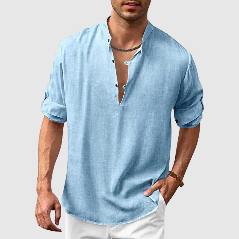 Richard | Herren Freizeit Strand Leinenhemd