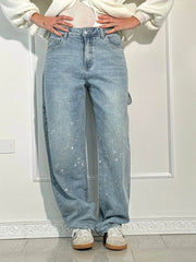 VALESKA - HOSEN MIT HOHER TAILLE UND WEITEM BEIN