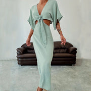 Jennifer- Maxi Strandkleid mit Frontalknoten