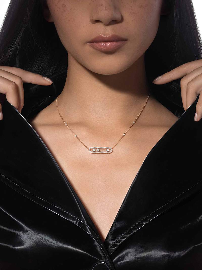 Halskette mit beweglichen Diamanten - elegant, raffiniert und zeitlos