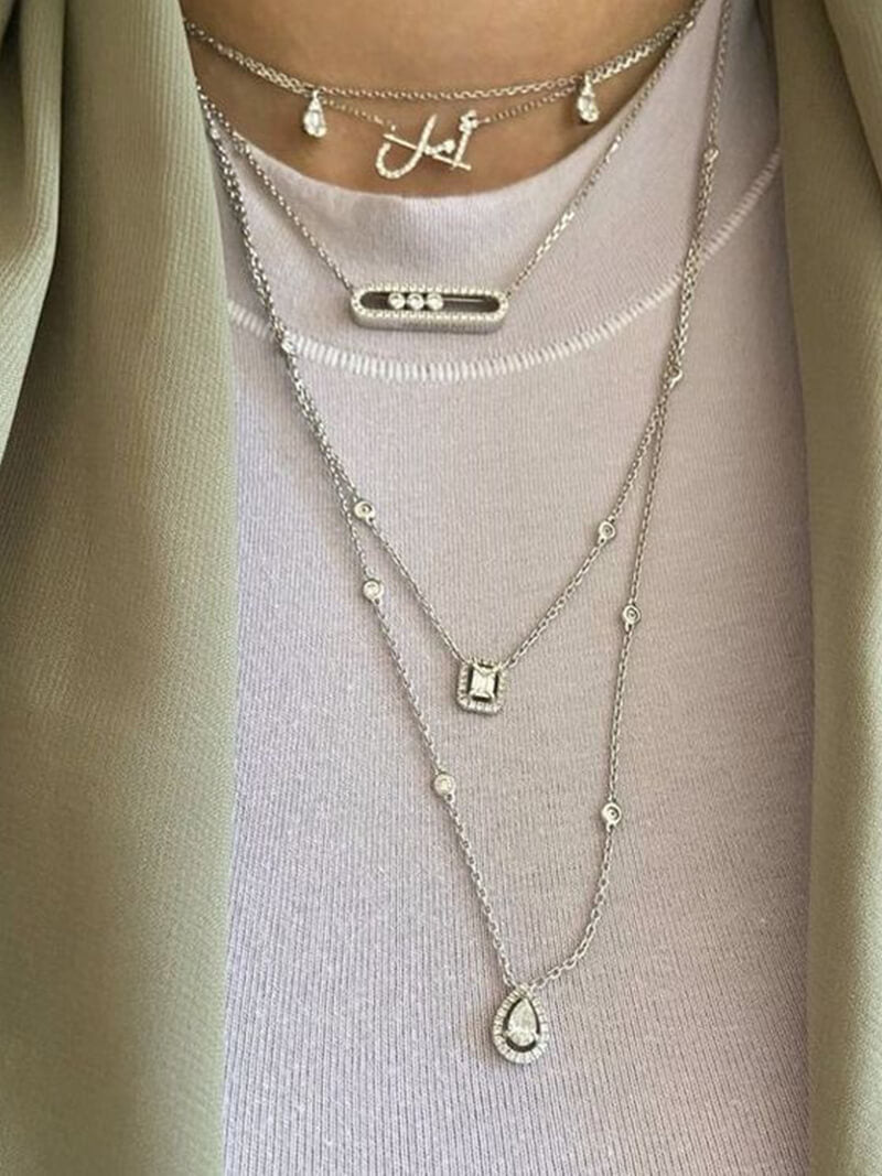 Halskette mit beweglichen Diamanten - elegant, raffiniert und zeitlos