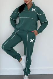 Jogginganzug Damen | Trainingsanzug Damen | Kontrastlinien & Stehkragen für klare Silhouette