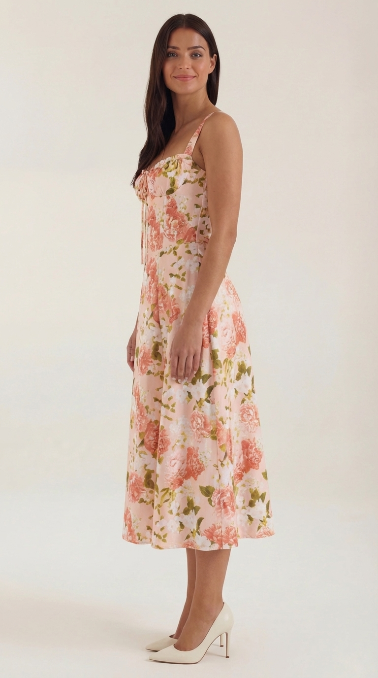 Vestito midi Julia | Abito estivo femminile con stampa floreale