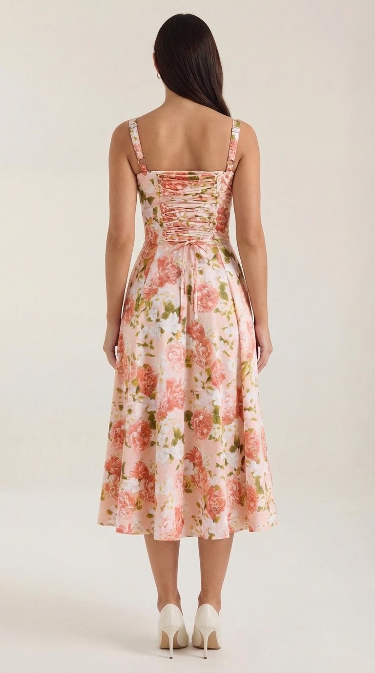 Vestito midi Julia | Abito estivo femminile con stampa floreale