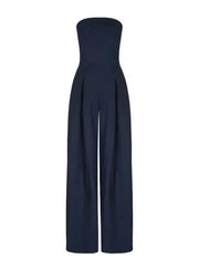 Eleganter trägerloser Damen Jumpsuit in Dunkelblau – Perfekt für Abendveranstaltungen & Partys