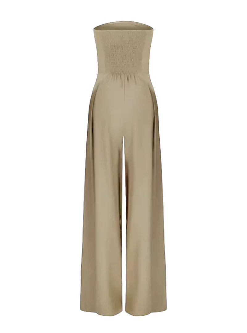 Stilvoller Jumpsuit für Damen – Schulterfrei & Weit geschnitten in Navyblau