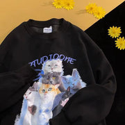 Arietty - Lässiges Sweatshirt mit Katzenmotiv aus Baumwolle