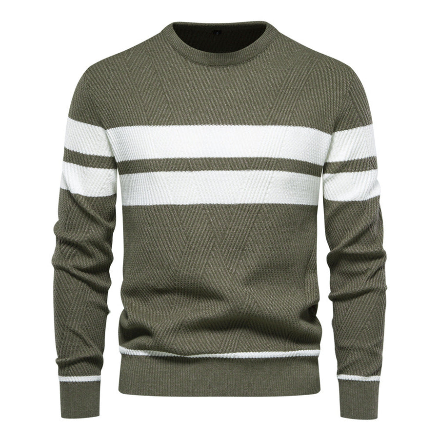 Klassischer Streifenpullover mit Elegantem Rundhalsausschnitt