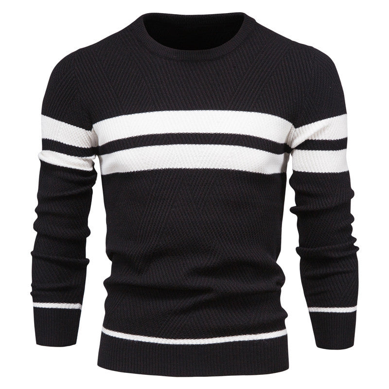 Klassischer Streifenpullover mit Elegantem Rundhalsausschnitt
