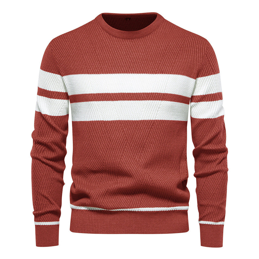 Klassischer Streifenpullover mit Elegantem Rundhalsausschnitt