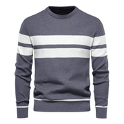 Klassischer Streifenpullover mit Elegantem Rundhalsausschnitt