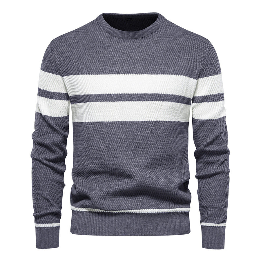 Klassischer Streifenpullover mit Elegantem Rundhalsausschnitt