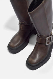 Greta | Damen Robuste Biker-Reitstiefel