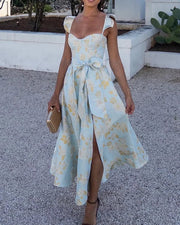 Damenkleid aus Polyester mit Schmetterlingsärmeln und elegantem Schnitt für den Sommer