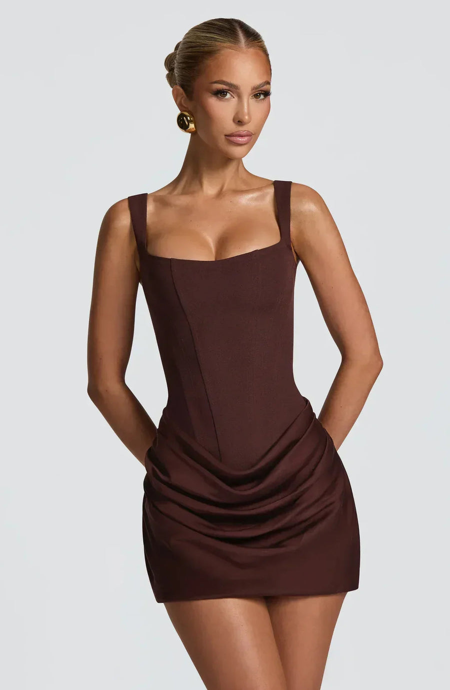 Kurzes Korsettkleid Damen | Drapiertes Abendkleid