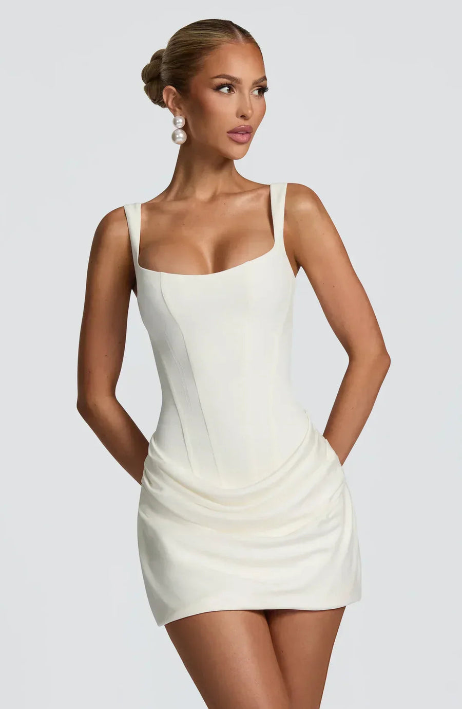 Kurzes Korsettkleid Damen | Drapiertes Abendkleid