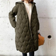 Damen Gestepptes Reißverschlussjacke | Lang
