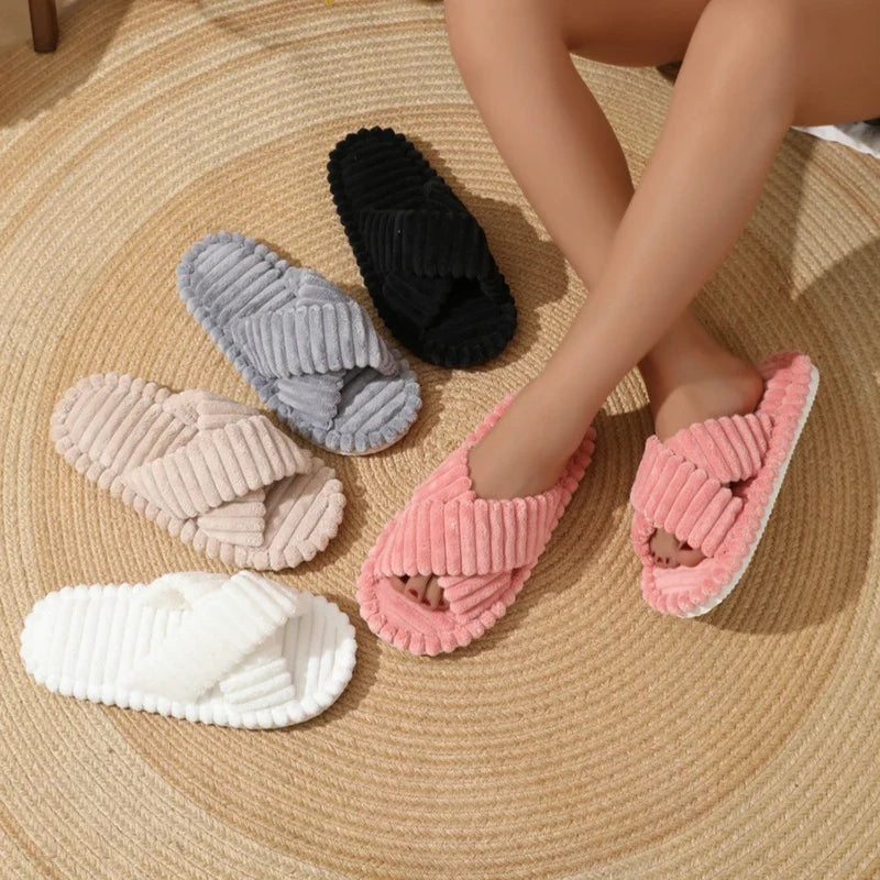 Pantofole in peluche morbide da donna | Pantofole antiscivolo