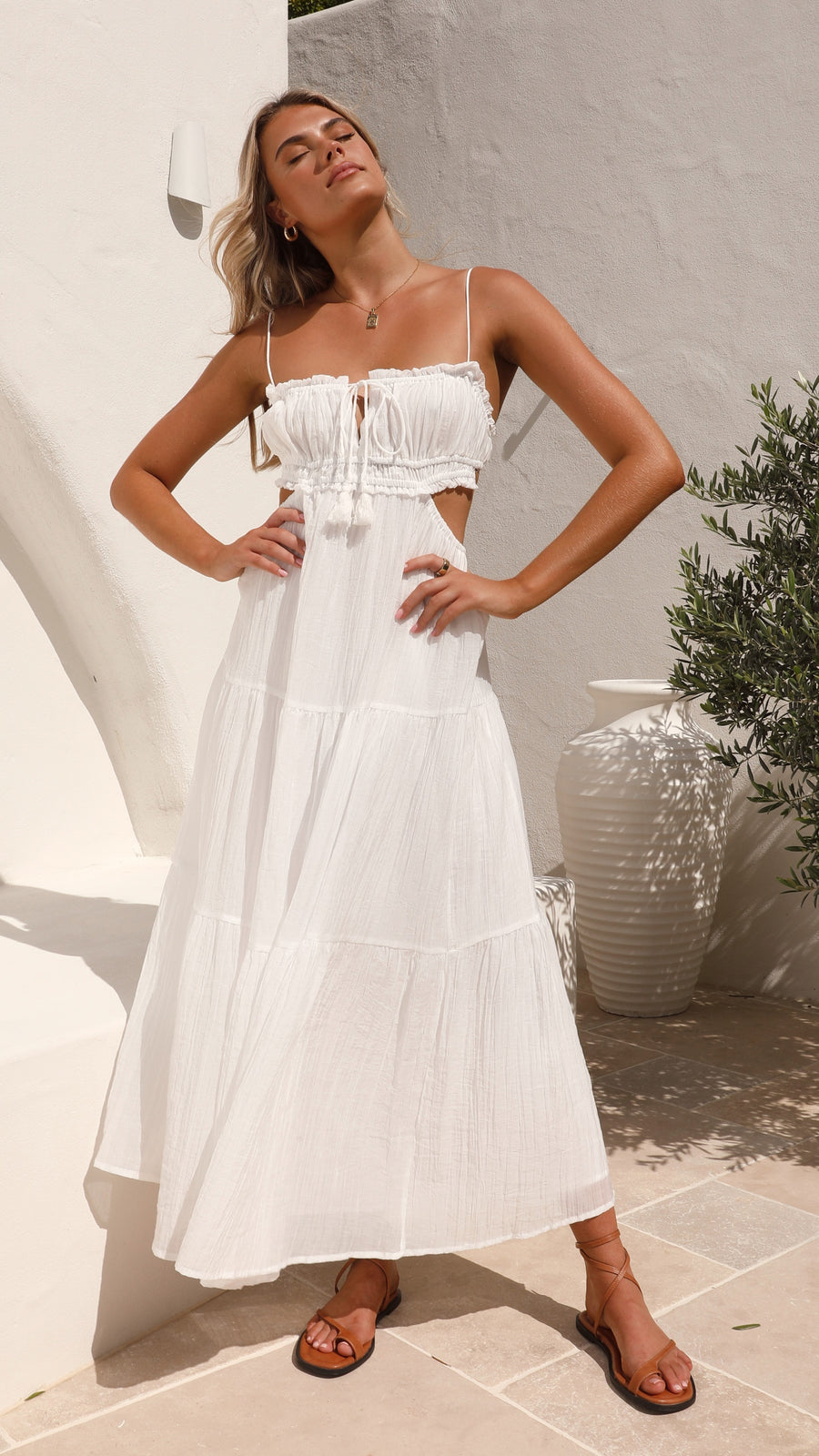 Boho Midi-Kleid mit Spaghetti-Trägern – Viel Farben