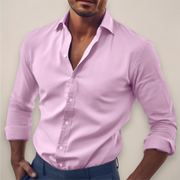 Langarm Hemd Herren | Slim Fit Business-Hemd mit Kentkragen