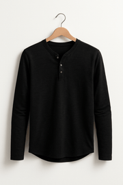Langarm Shirt Herren | Henley-Knopfleiste & Cleanes Layering