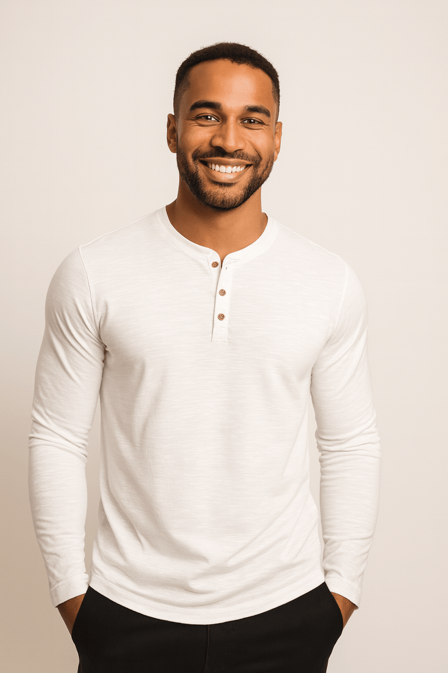 Langarm Shirt Herren | Henley-Knopfleiste & Cleanes Layering