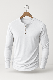Langarm Shirt Herren | Henley-Knopfleiste & Cleanes Layering