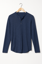 Langarm Shirt Herren | Henley-Knopfleiste & Cleanes Layering